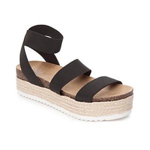 Black espadrilles flatform/platforms sandals